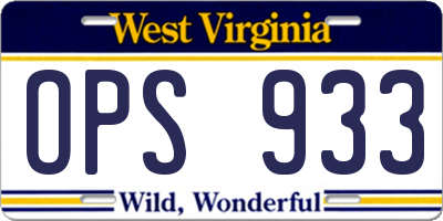 WV license plate OPS933