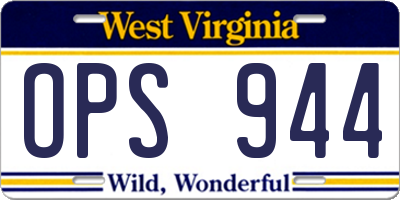 WV license plate OPS944