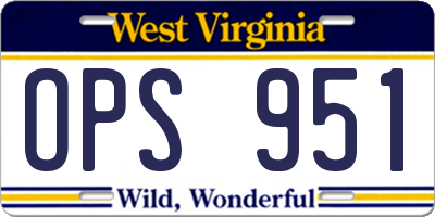 WV license plate OPS951