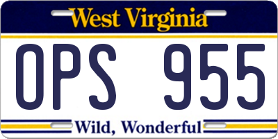 WV license plate OPS955