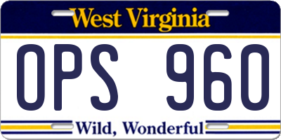 WV license plate OPS960