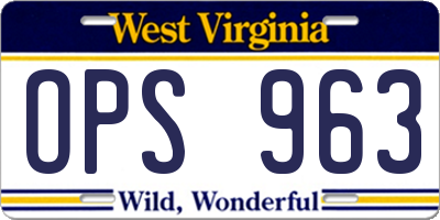WV license plate OPS963