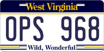 WV license plate OPS968