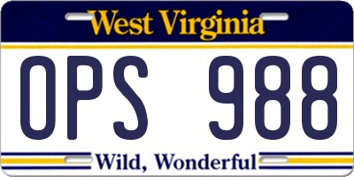 WV license plate OPS988