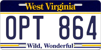 WV license plate OPT864