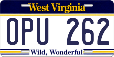 WV license plate OPU262