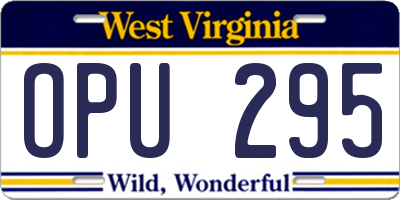 WV license plate OPU295
