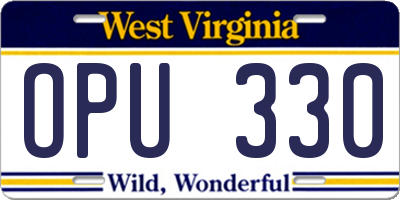 WV license plate OPU330