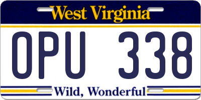 WV license plate OPU338