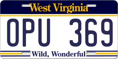 WV license plate OPU369
