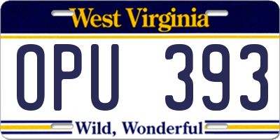 WV license plate OPU393