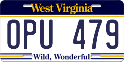 WV license plate OPU479