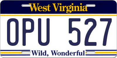 WV license plate OPU527