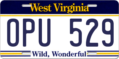 WV license plate OPU529