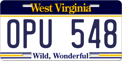 WV license plate OPU548