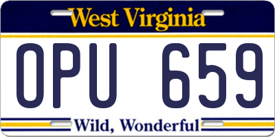 WV license plate OPU659