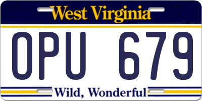 WV license plate OPU679