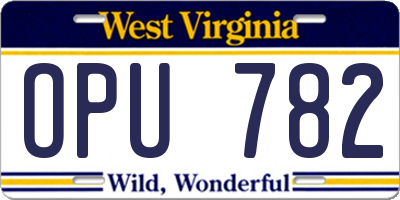 WV license plate OPU782