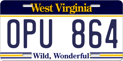 WV license plate OPU864