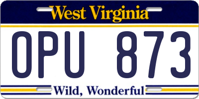 WV license plate OPU873