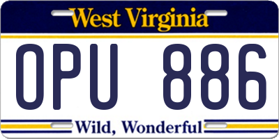 WV license plate OPU886