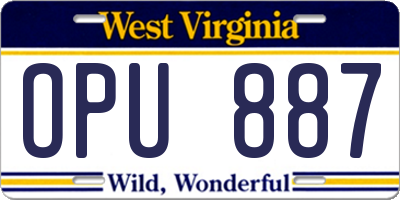 WV license plate OPU887