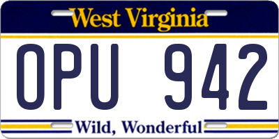 WV license plate OPU942