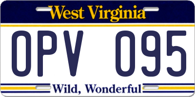 WV license plate OPV095