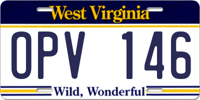 WV license plate OPV146