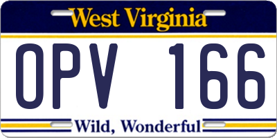 WV license plate OPV166