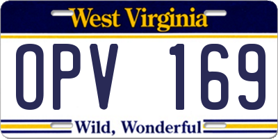 WV license plate OPV169