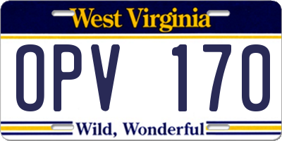 WV license plate OPV170