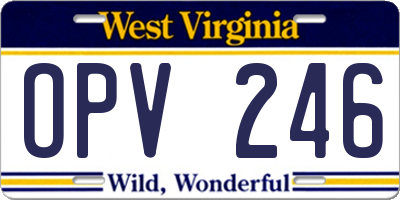 WV license plate OPV246