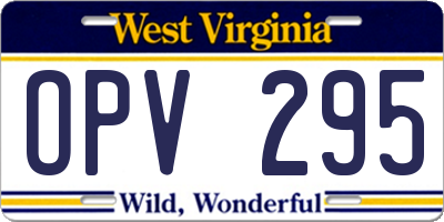 WV license plate OPV295