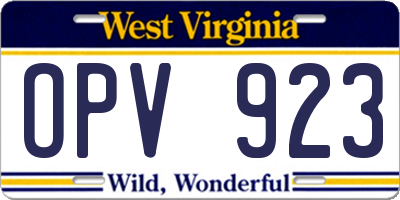 WV license plate OPV923