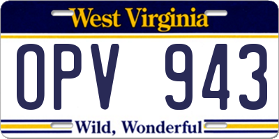 WV license plate OPV943