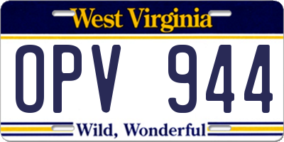 WV license plate OPV944