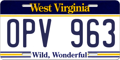 WV license plate OPV963