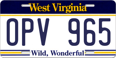 WV license plate OPV965