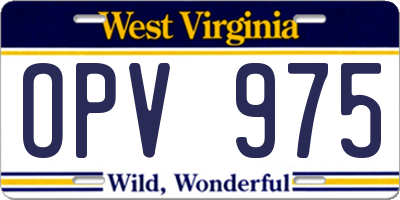 WV license plate OPV975