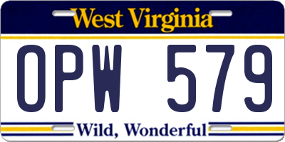 WV license plate OPW579