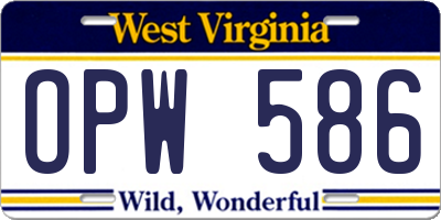 WV license plate OPW586