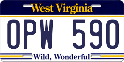 WV license plate OPW590