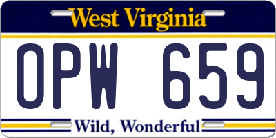 WV license plate OPW659
