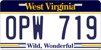 WV license plate OPW719
