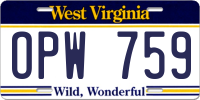 WV license plate OPW759