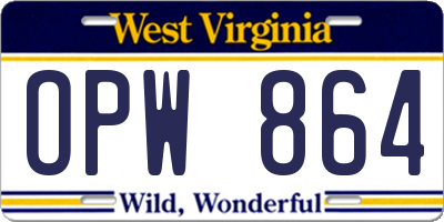 WV license plate OPW864