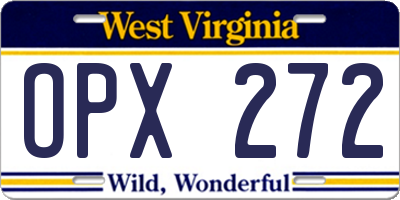 WV license plate OPX272