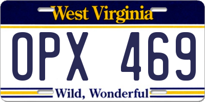 WV license plate OPX469