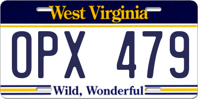 WV license plate OPX479